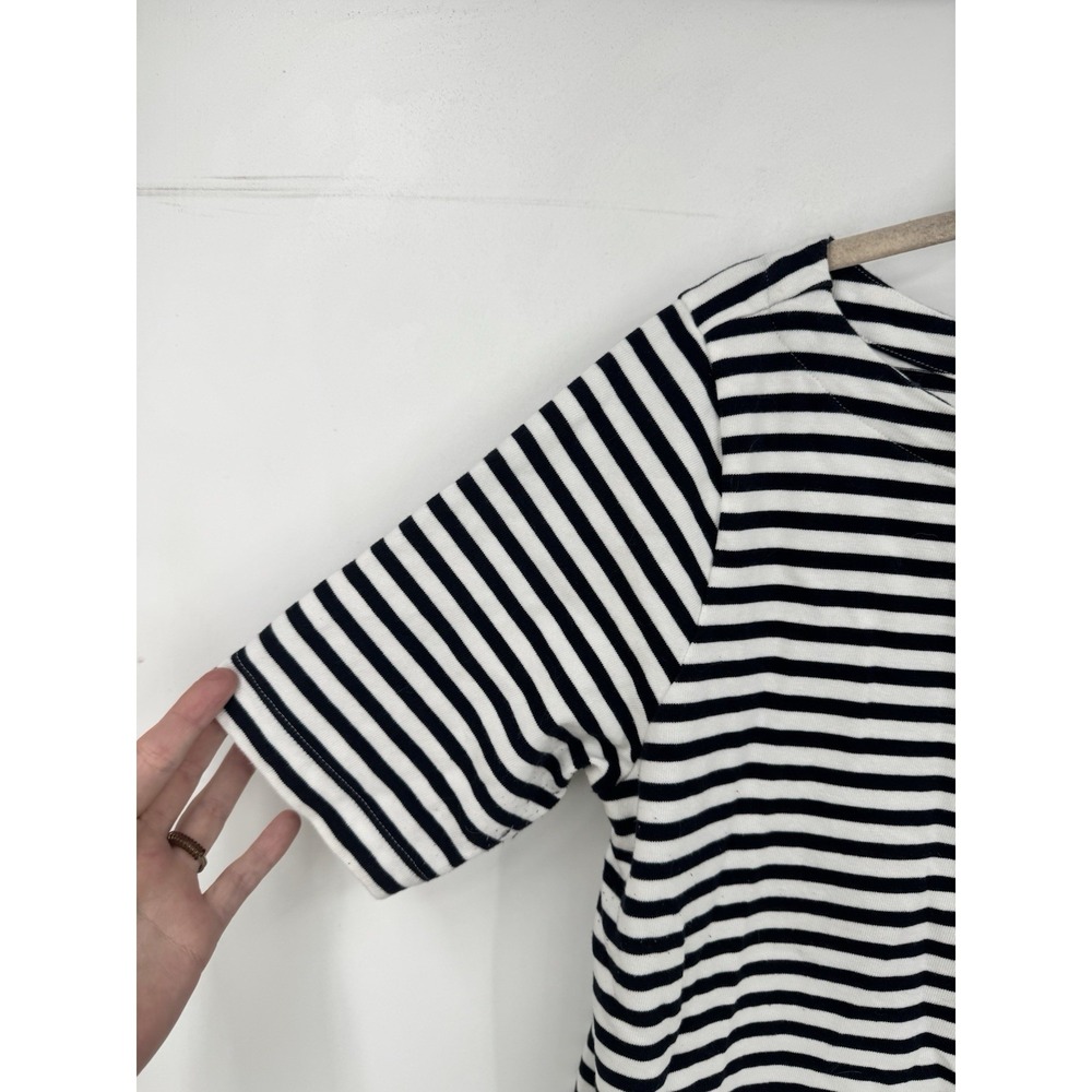 J. Jill White & Navy Striped Mini Shift Dress Women Petite Medium Coastal Beach - Picture 7 of 8